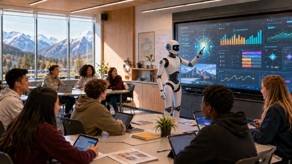 Salle de classe avec tutorat par intelligence artificielle